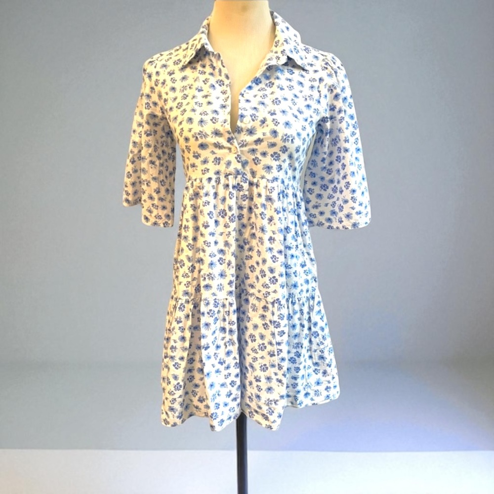 KARLIE FLORAL TIER COTTON DRESS SIZE SMALL